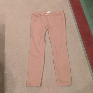Dusty Blush colored No Boundaries skinny jeans